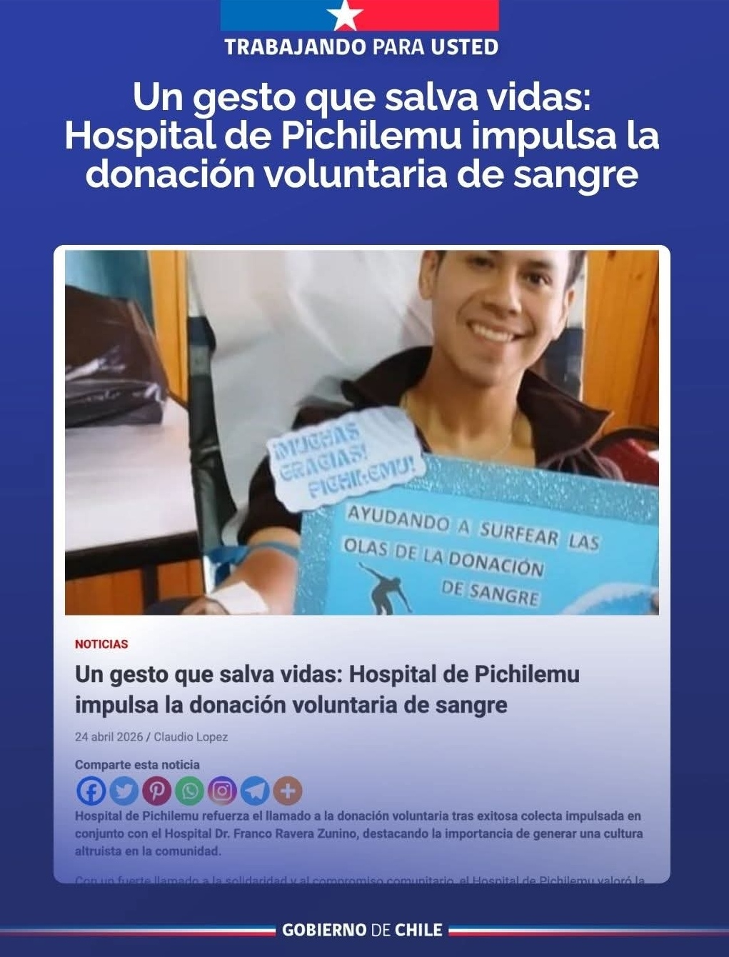 HOSPITAL DE PICHILEMU IMPULSA CAMPAÑA DE DONACIÓN DE SANGRE